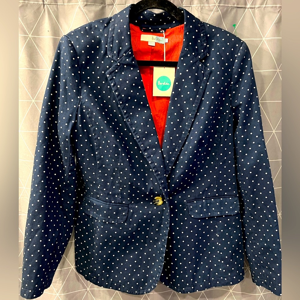NWT Boden Polka Dot Suit Jacket- 12‎